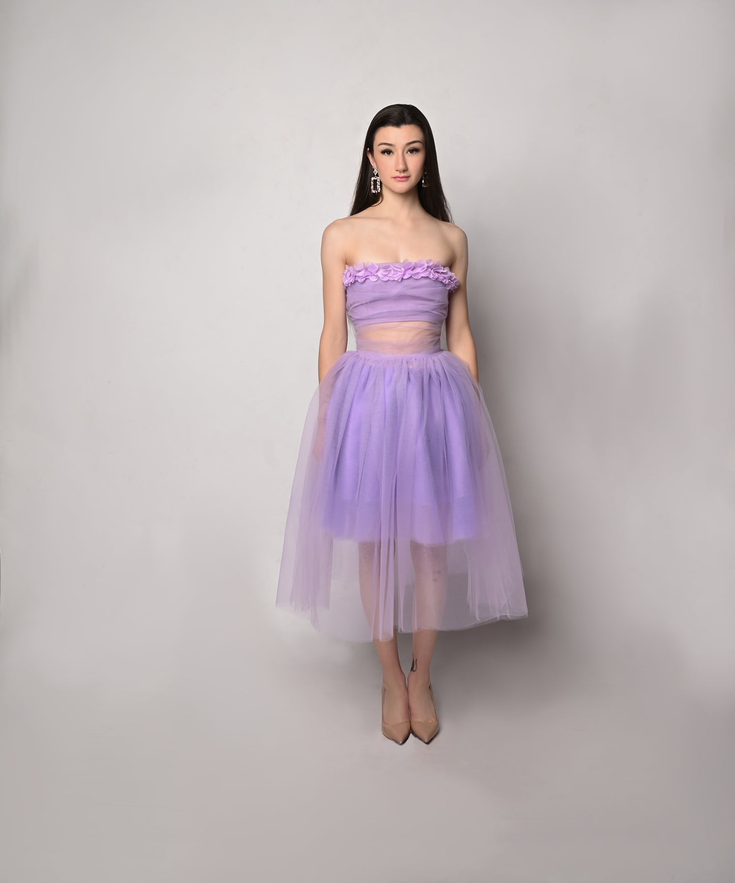 Look #10 - Tulle strapless cocktail dress