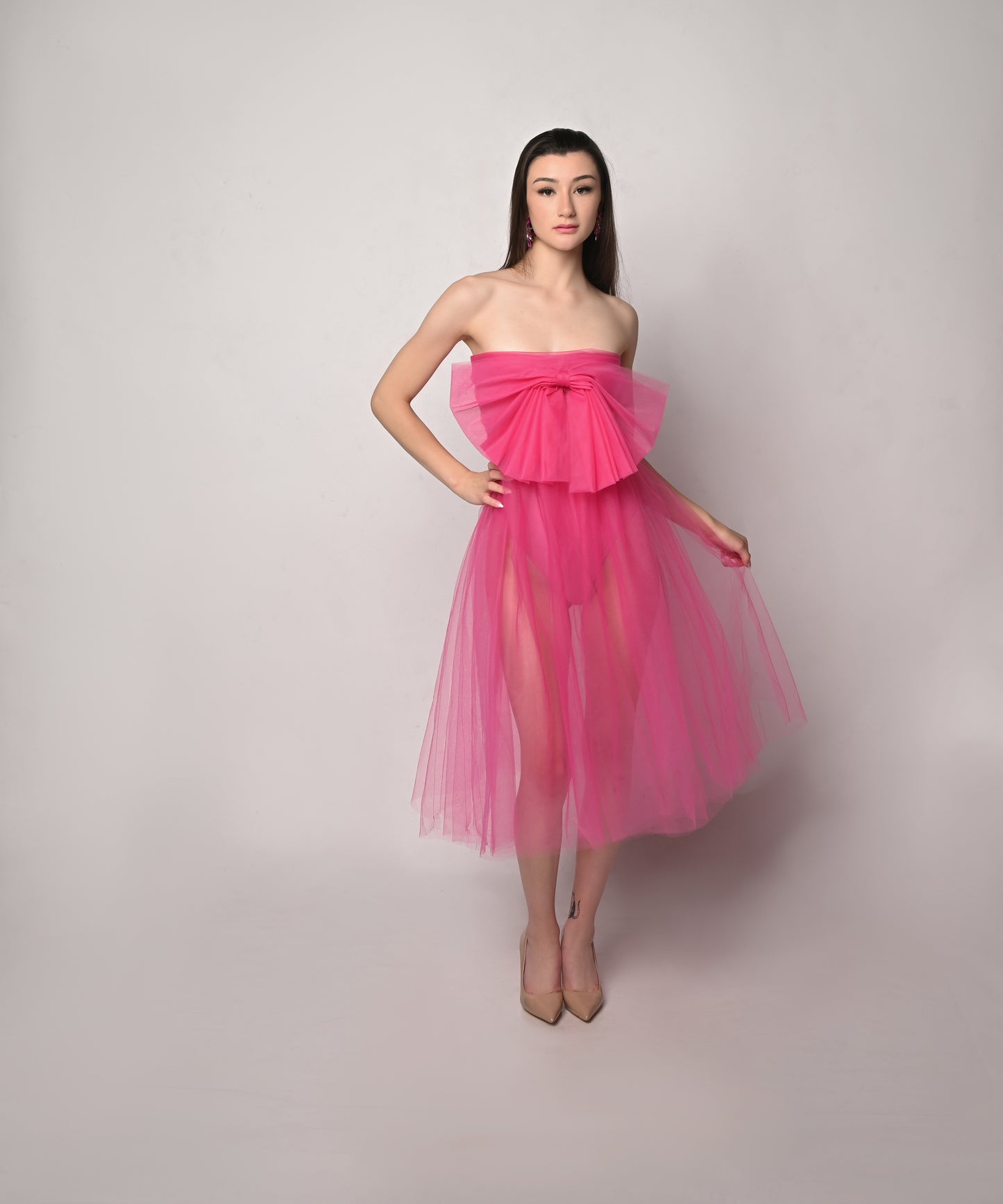 Look #11 - Tulle strapless cocktail dress