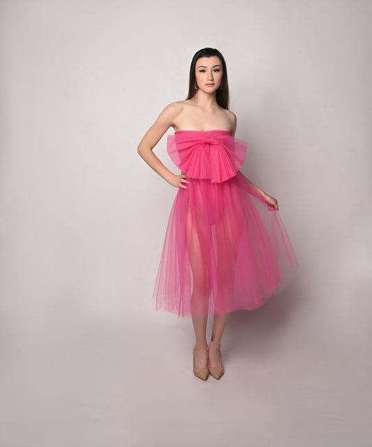 Look #11 - Tulle strapless cocktail dress